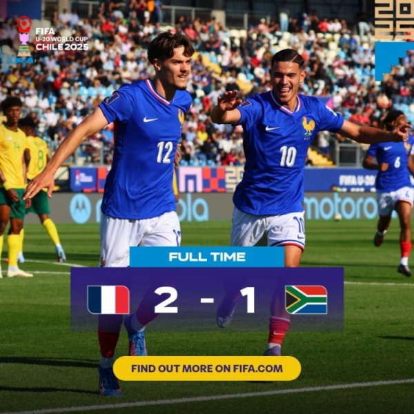 世青赛：法国U20以2-1胜南非U20取开门红，贝尔蒙特、米