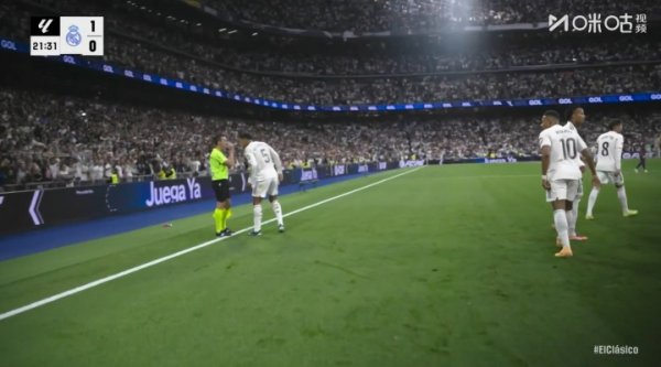 这次没越位违例  ！贝林厄姆助功  后找助理裁判说了些什么，